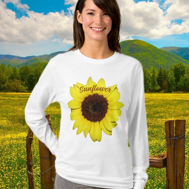 Camiseta Fotografía de girasol grande amarillo y marrón bri (Subido por el creador)