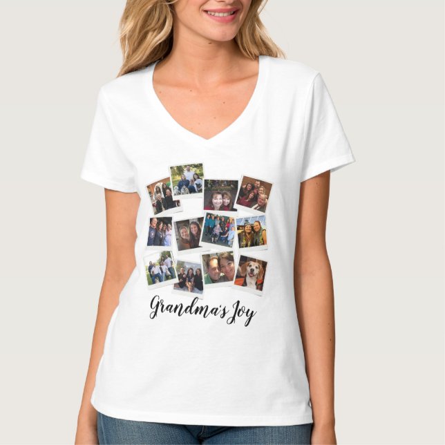 Camiseta Fotografía de la Alegría de la Abuela Collage Mode (Anverso)
