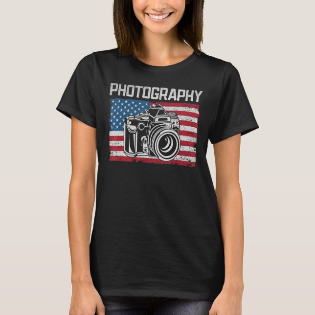 Camiseta Fotografía de la cámara de fotos de la bandera de  (Anverso)