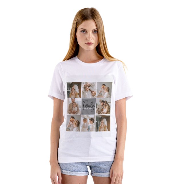Camiseta Fotografía de la familia Collage y regalo gris per (Subido por el creador)