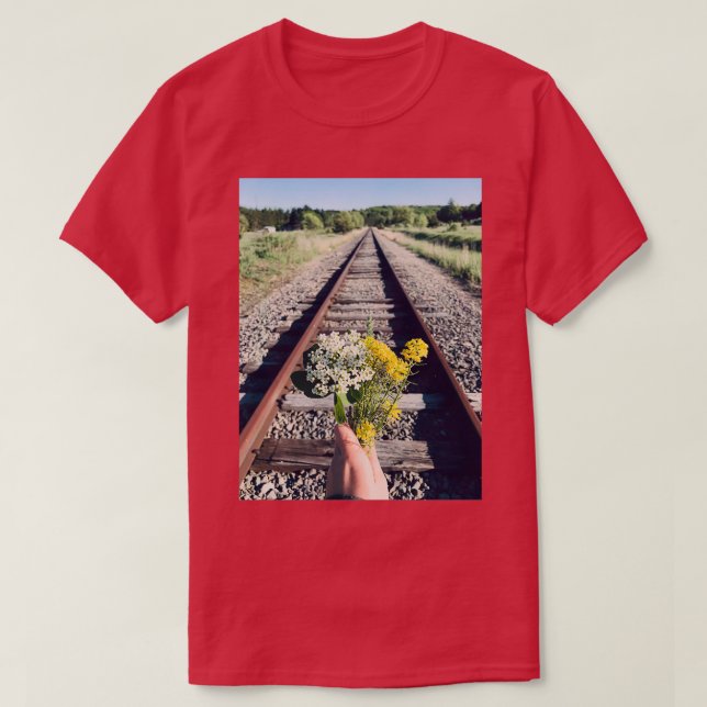 Camiseta Fotografía de las flores del ferrocarril 1 (Diseño del anverso)