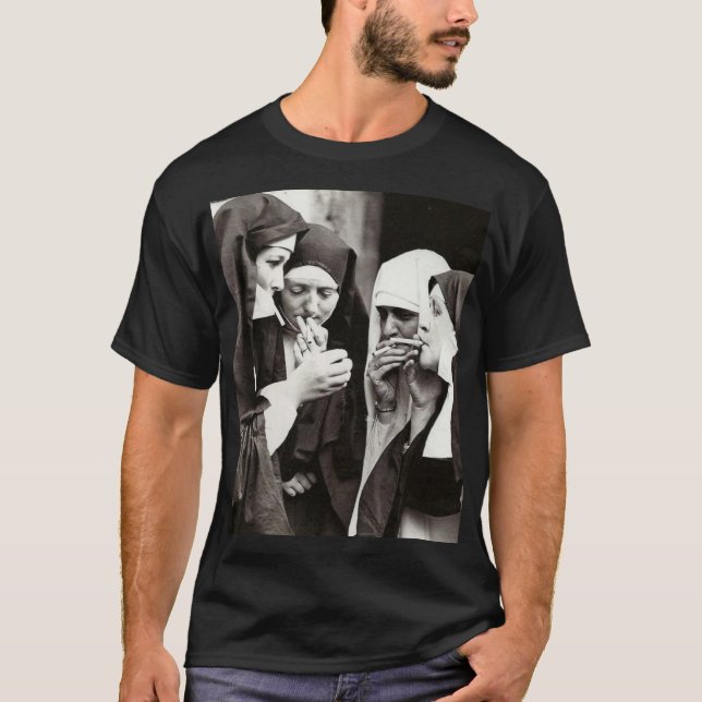 Camiseta Fotografía de las monjas humeantes de la época (Anverso)