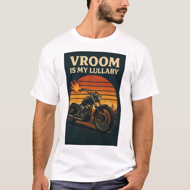 Camiseta Fotografía de motocicleta con el texto "Vroom is m (Anverso)