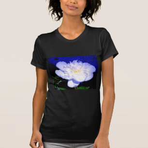 Camiseta Fotografía de Peony en blanco y púrpura