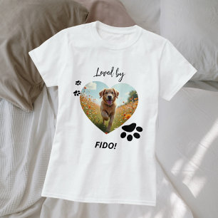 Camiseta Fotografía de perro corazón amor pastas