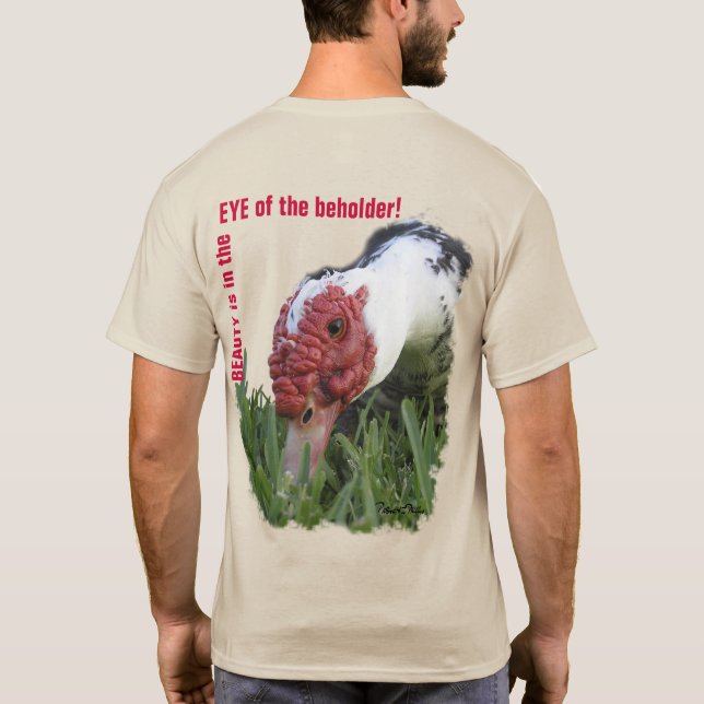 Camiseta Fotografía de primer plano del pato (Reverso)