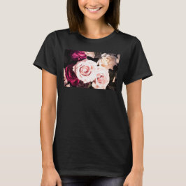 Camiseta Fotografía de rosa pastel floral rosa
