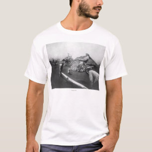 Camiseta Fotografía de salto de la cerca de la cebra del