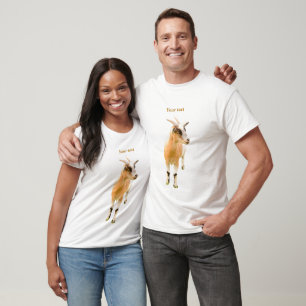 Camiseta Fotografía de una cabra corta de pie