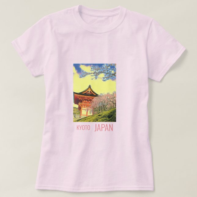 Camiseta Fotografía de viaje de la floresta de cerezos de K (Diseño del anverso)