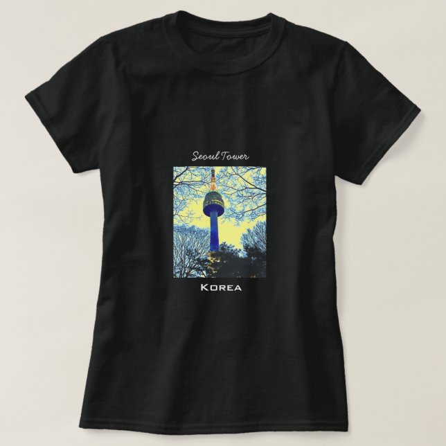 Camiseta Fotografía de viaje de Seúl Tower Corea (Diseño del anverso)
