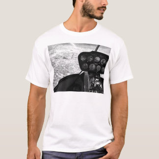Camiseta Fotografía del negro y del wihte de un helicóptero
