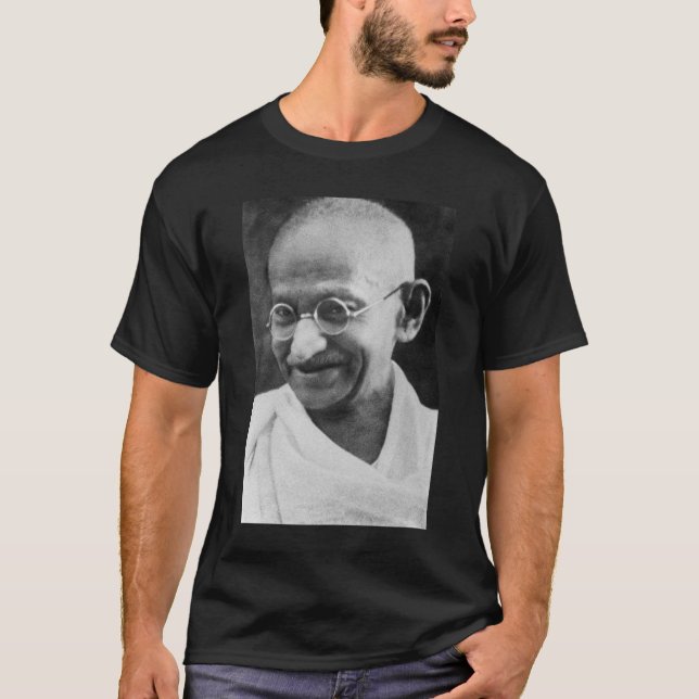Camiseta Fotografía del retrato de Mahatma Gandhi (Anverso)
