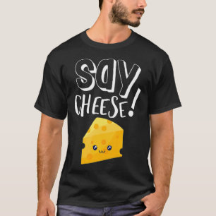 Camiseta Fotografía divertida con queso y sonrisa