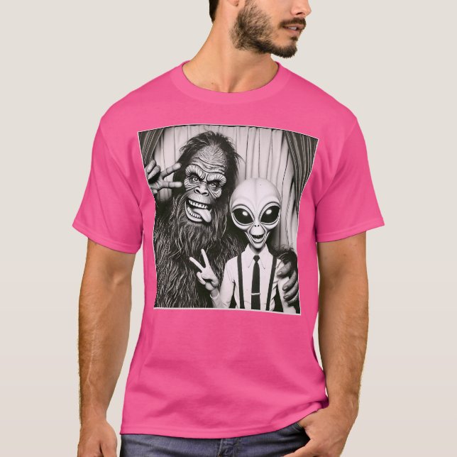 Camiseta Fotografía Graciosa De Fotografía Sasquatch Ufo Bi (Anverso)