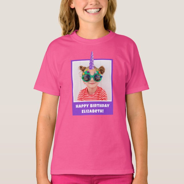 Camiseta Fotografía infantil personalizada Cumpleaños Unico (Anverso)