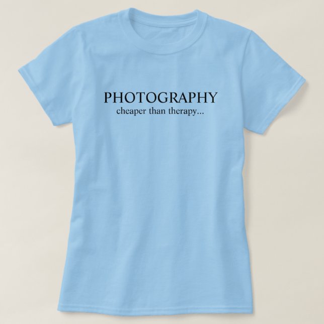 Camiseta Fotografía.más barato que la terapia... (Diseño del anverso)