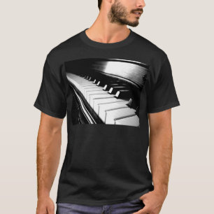 Camiseta Fotografía negra y blanca con clase del piano