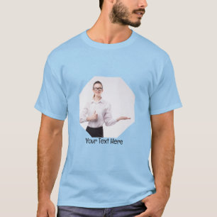 Camiseta Fotografía personalizada y marco polígono de texto