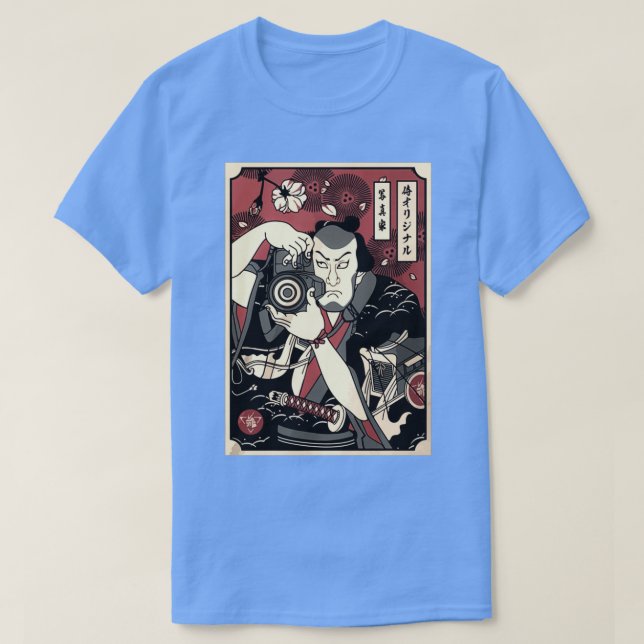 CAMISETA FOTOGRAFÍA SAMURAI HOMBRES FOTO JAPONÉS  (Diseño del anverso)