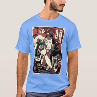CAMISETA FOTOGRAFÍA SAMURAI HOMBRES FOTO JAPONÉS 