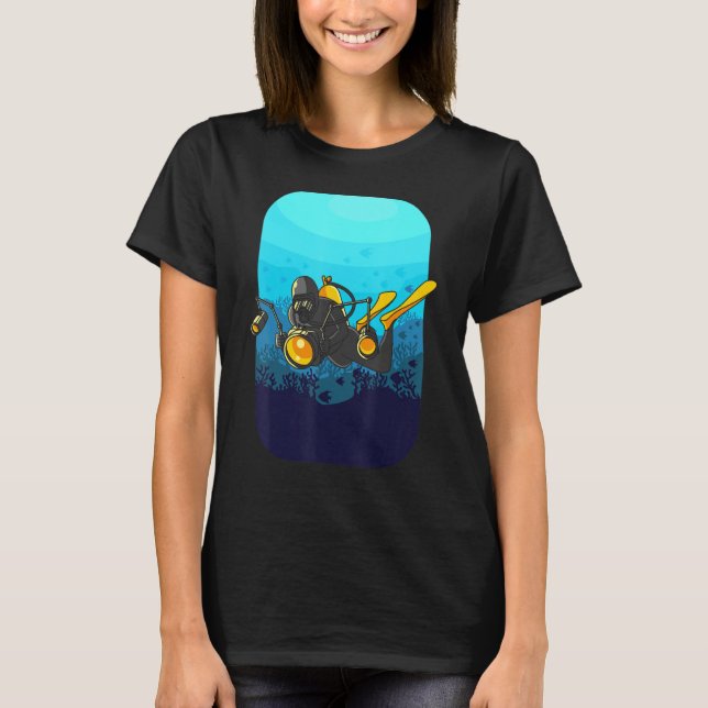 Camiseta Fotografía submarina Scuba Diver con cámara 2 (Anverso)