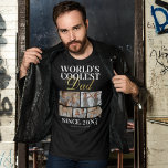 Camiseta fotográfica de papá más fría del mundo<br><div class="desc">Camiseta del día del padre con 5 fotos de tus hijos,  el dicho "el papá más genial del mundo",  el año en que tu padre se convirtió en papá,  y los nombres de los niños.</div>