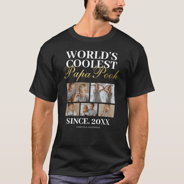 Camiseta fotográfica de Papa Pooh, el más frío del (Anverso)