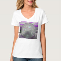 Camiseta fotográfica femenina con espuma morada