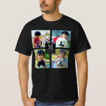 Camiseta fotográfica personalizada con texto monog