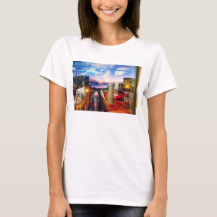 Camiseta Fotógrafo abstracto del amanecer en la ciudad