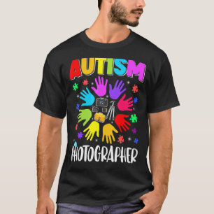 Camiseta Fotógrafo Autismo Rompecabezas Conciencia de Autis