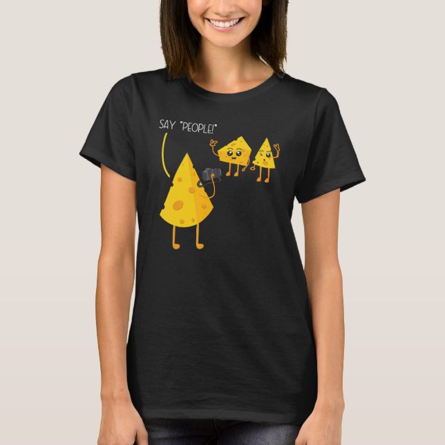 Camiseta Fotógrafo Cheesy Mozzarella Cheddar Camera (Anverso)