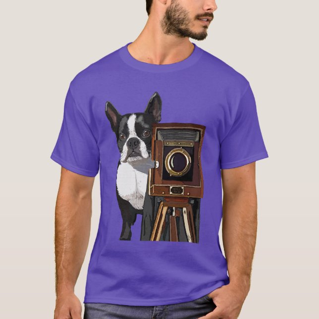 Camiseta Fotógrafo de Boston Terrier 2 (Anverso)