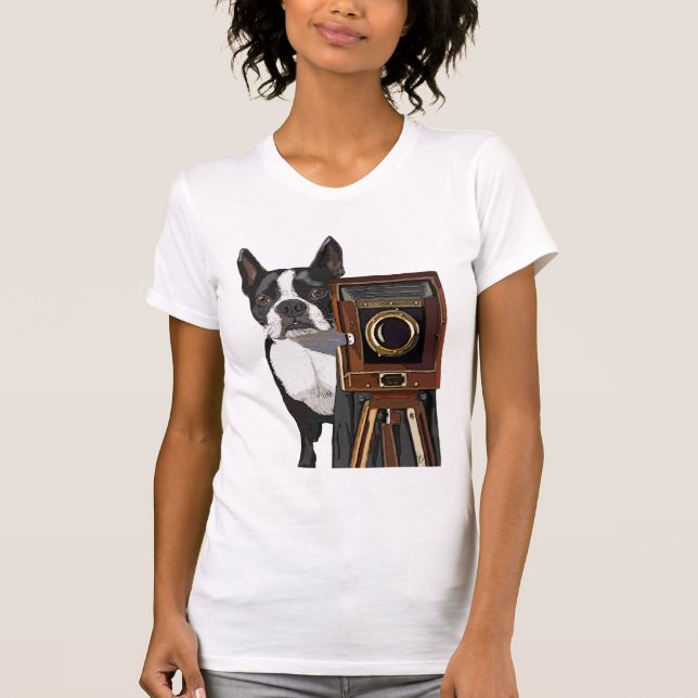 Camiseta Fotógrafo de Boston Terrier 2 (Anverso)