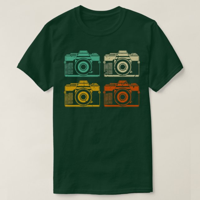 Camiseta Fotógrafo de cámara retro (Diseño del anverso)