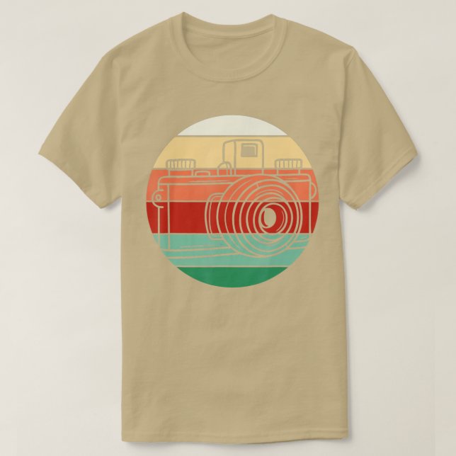 Camiseta Fotógrafo de cámara Retro Stripes 80 (Diseño del anverso)