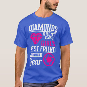 Camiseta Fotógrafo de diamantes con equipo blanco