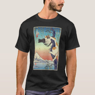 Camiseta Fotógrafo de gatos Ukiyo E Gato Samurái fotografia