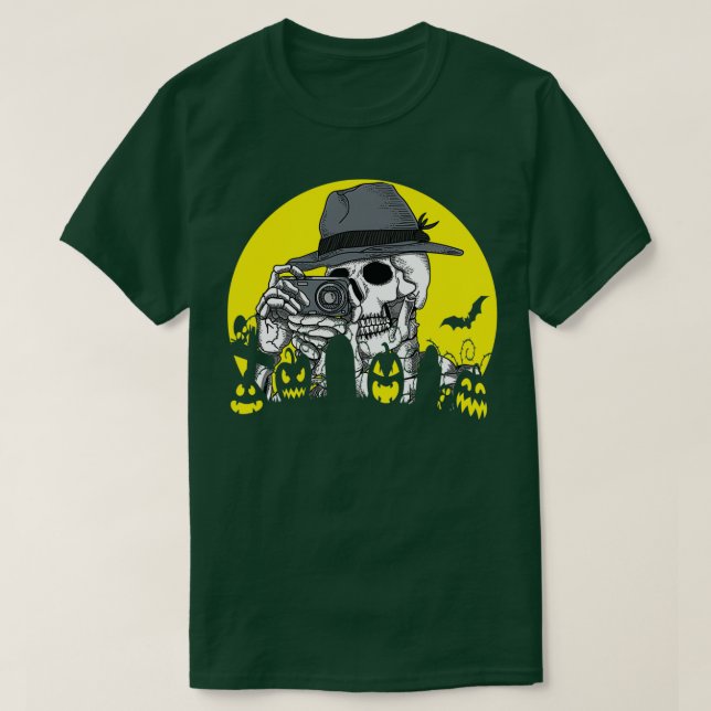 Camiseta Fotógrafo de Skeleton Moo de cámara de disfraces d (Diseño del anverso)
