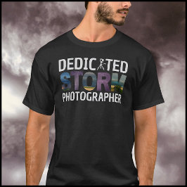 Camiseta Fotógrafo de tormentas Typography Design Storm Ima