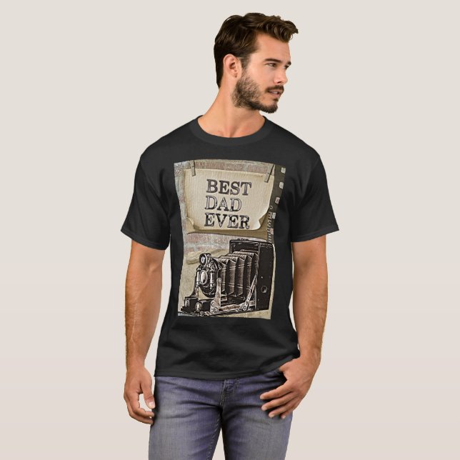 Camiseta Fotógrafo del Día del Mejor Papá Nunca Padre Antig (Anverso completo)