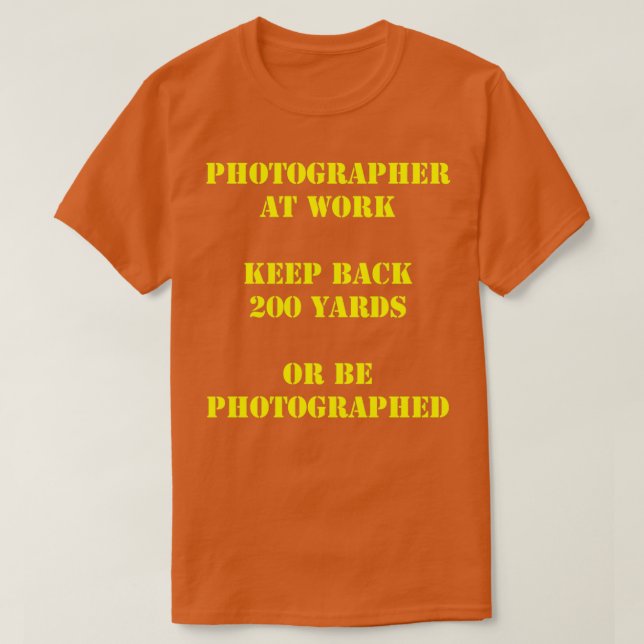 Camiseta Fotógrafo en el trabajo (2) (Diseño del anverso)