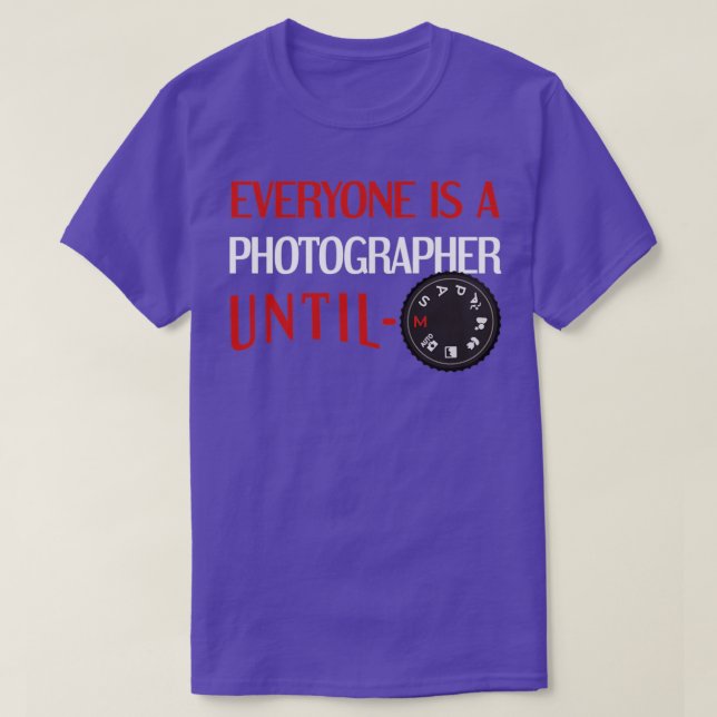 Camiseta Fotógrafo Fotografía Marcado en modo réflex digita (Diseño del anverso)