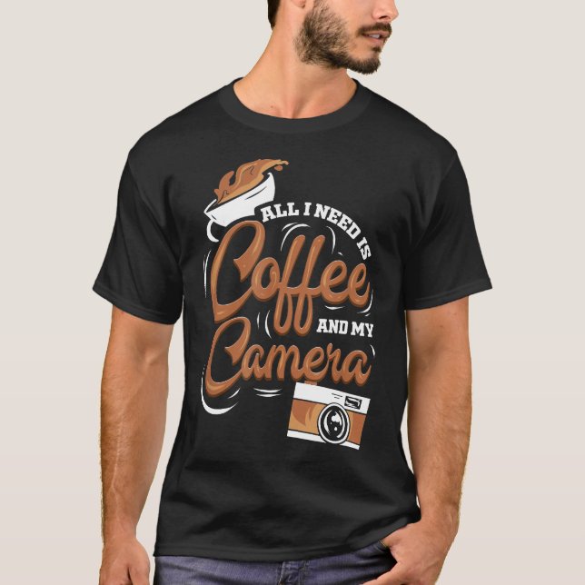 Camiseta Fotógrafo fotográfico Coffee Camera (Anverso)