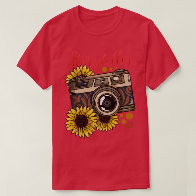 Camiseta Fotógrafo fotográfico de cámara (Diseño del anverso)