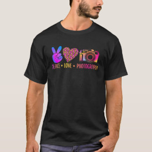 Camiseta Fotógrafo fotográfico Harmony Peace Love Photograp