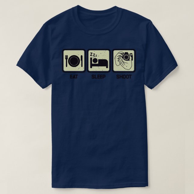 Camiseta Fotógrafo gracioso de Eat Sleep Shoot (Diseño del anverso)