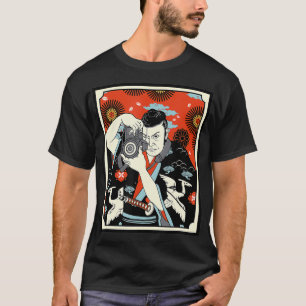 Camiseta Fotógrafo japonés Samurai Guerrero Espada Armada
