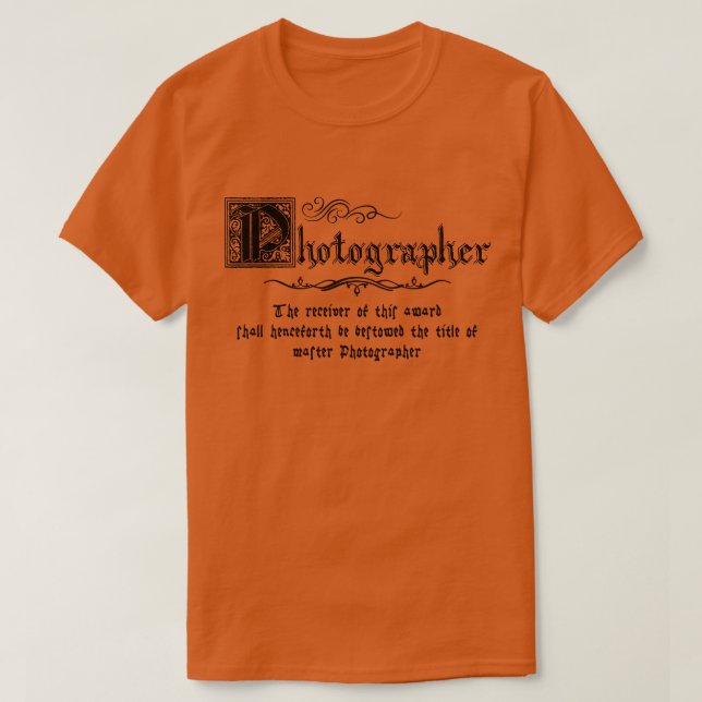Camiseta Fotógrafo Maestro Medieval (Diseño del anverso)